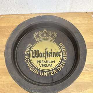 Warsteiner Premium Verum Holztablett/Serviertablett rund „Eine Königin…“