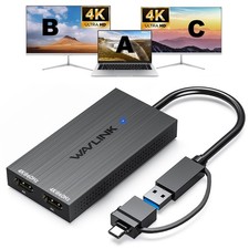 WAVLINK USB 3.0  USB C to Dual HDMI Adapter 4K 60Hz for 2 Monitors, DisplayL...