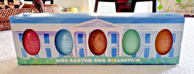 2025 Donald Trump Official White House Wooden Easter Egg  Set of Five