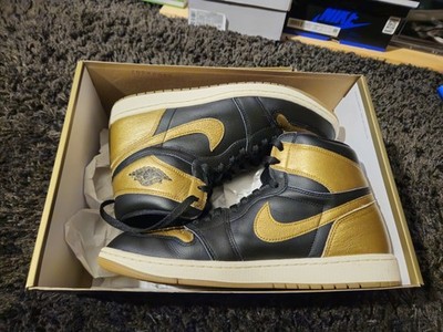 Jordan 1 Retro High OG Sneakers Size 12 Black/Metallic Gold DZ5485 071