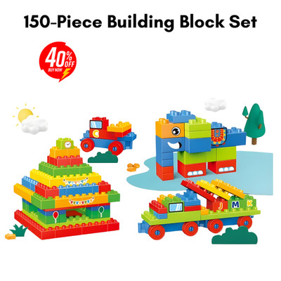 150-teiliges Bausteine Puzzle Set frühpädagogisches Konstruktionsspielzeug für Kinder