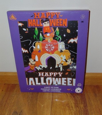 Disney Parks Mickey Minnie Leuchtschild Halloween Wanddeko *funktioniert*