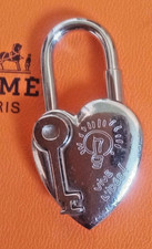 Hermes 2004 Cadena Padlock Fantasy Heart Silver Bag Charm Accessory Lock 22.7g