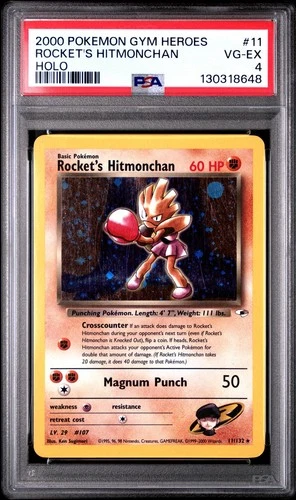 Pokemon Gym Heroes Rocket's Hitmonchan 11/132 PSA 4