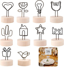 10 Stück Tischkartenhalter Fotohalter mit Klammern, Memo Clip Halter Ständer, Po