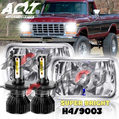 2PCS 5x7'' 7x6'' LED Headlights Hi/Lo DRL for Ford F150 F250 F350 1978 - 1986