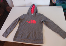 The North Face Gray Big Logo Hoodie Pullover Sweatshirt Women  s Medium.