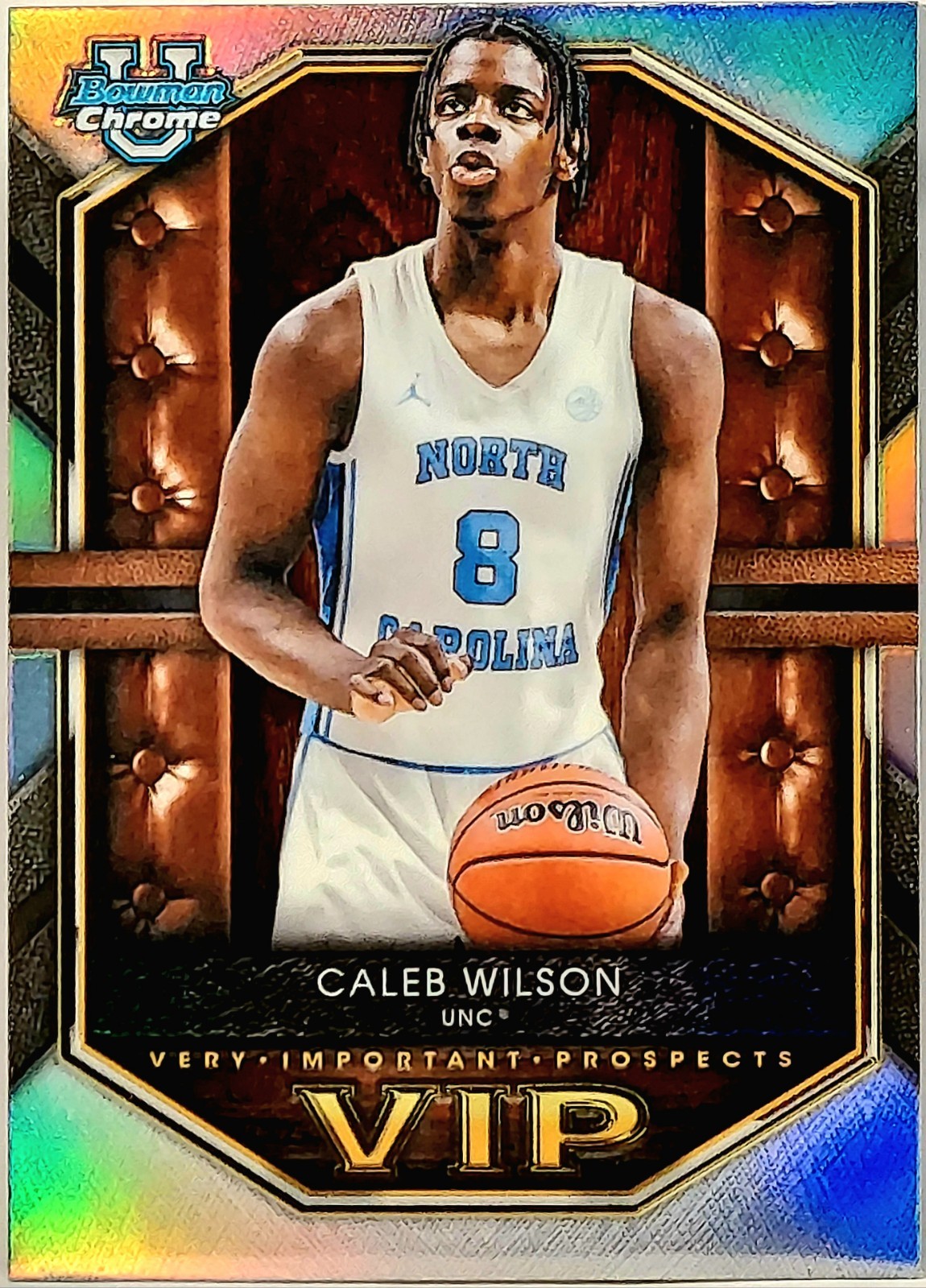 2025-26 Bowman University Chrome  VIP Refractor Caleb Wilson RC #VIP-9 BULLS