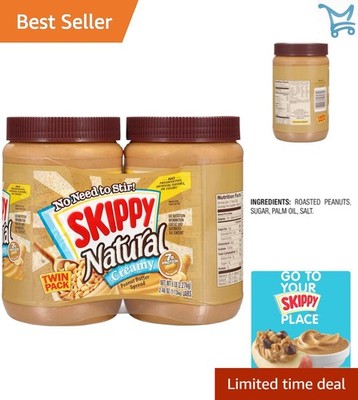 Natural Creamy Peanut Butter Twin Pack 2 x 40Oz Gluten Free No Preservatives Jar