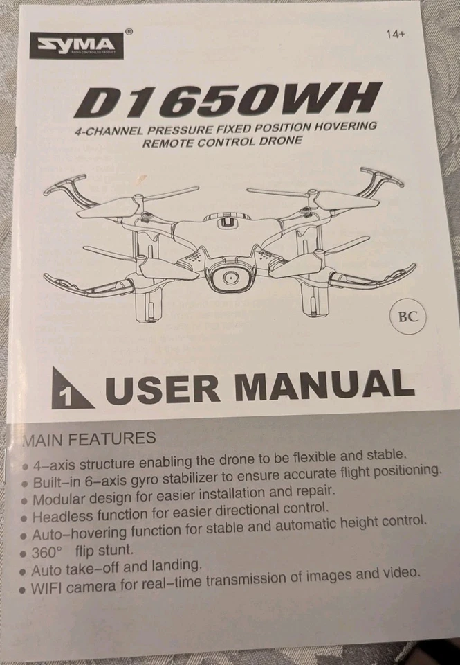 SYMA Sky Phantom FPV Drone 4 CH Remote Control Drone RED, Phone Not Included - Image 4 of 4
