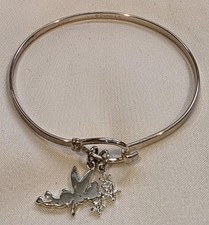 2.75 Inch Disney LA Tinkerbell Silver Tone Bracelet Peter Pan See Description