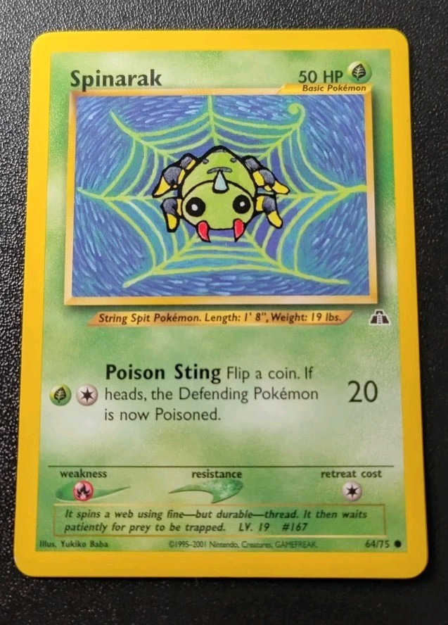 Pokemon Neo Discovery Spinarak Common Card 64/75 LP