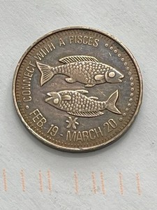 Very Sexy Circa 1970 Copper Pisces Token RARE!