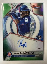 2025 Bowman’s Best Kevin Alcantara Rookie Auto Green Refractor /99 Cubs #B25-KA