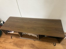 Wooden TV Cabinet with 3 Storage Space for Living Room
