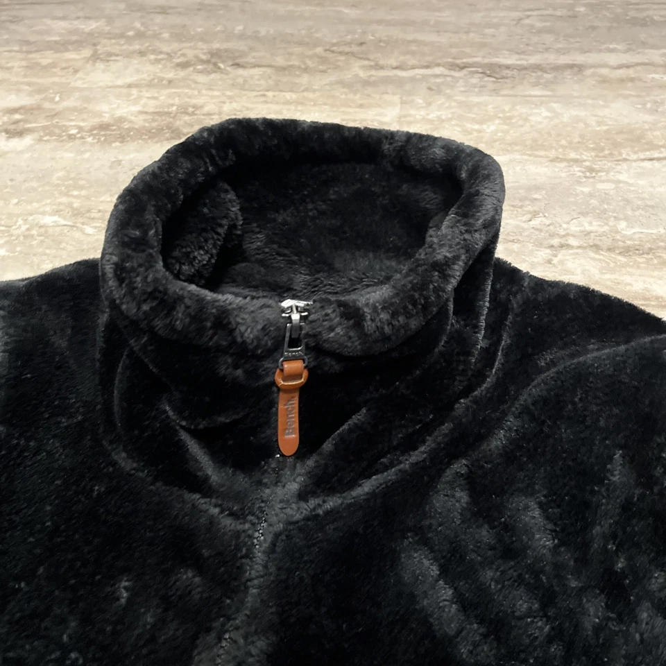 Bench Sherpa Fleece Jacket Womens Black Full Zip Soft Cozy Size L - Image 3 of 4