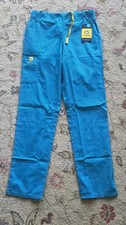 New w/Tags WonderWink Origins Style 5126 Women's Small Scrub Bottoms Teal/Aqua