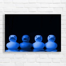 Rubber Ducks For A Fun Bathroom Experience Blue Canvas Print Large Picture Wall