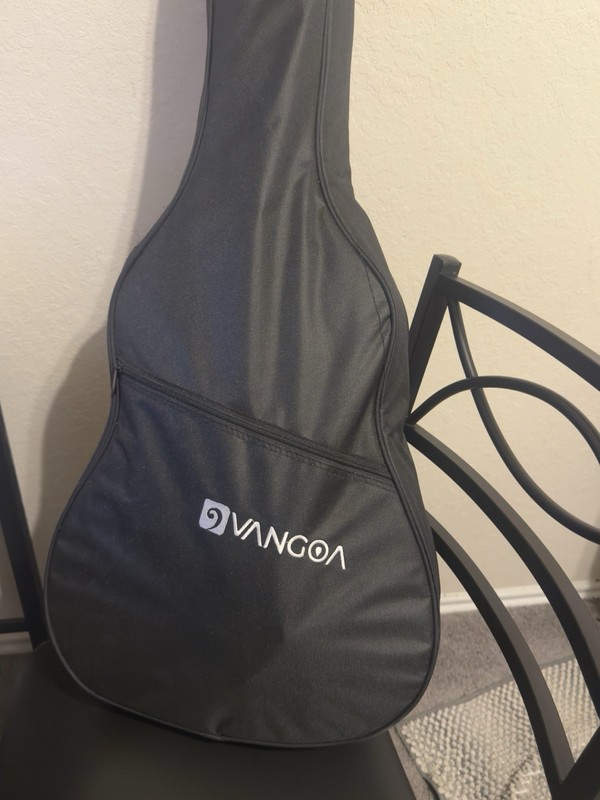Vangoa Black Cutaway Acoustic Guitar 6-String Right-Handed w/ Gig Bag Bundle
