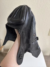 WWII Sweden Army Tank Helmet - Palmgrens Black Leather