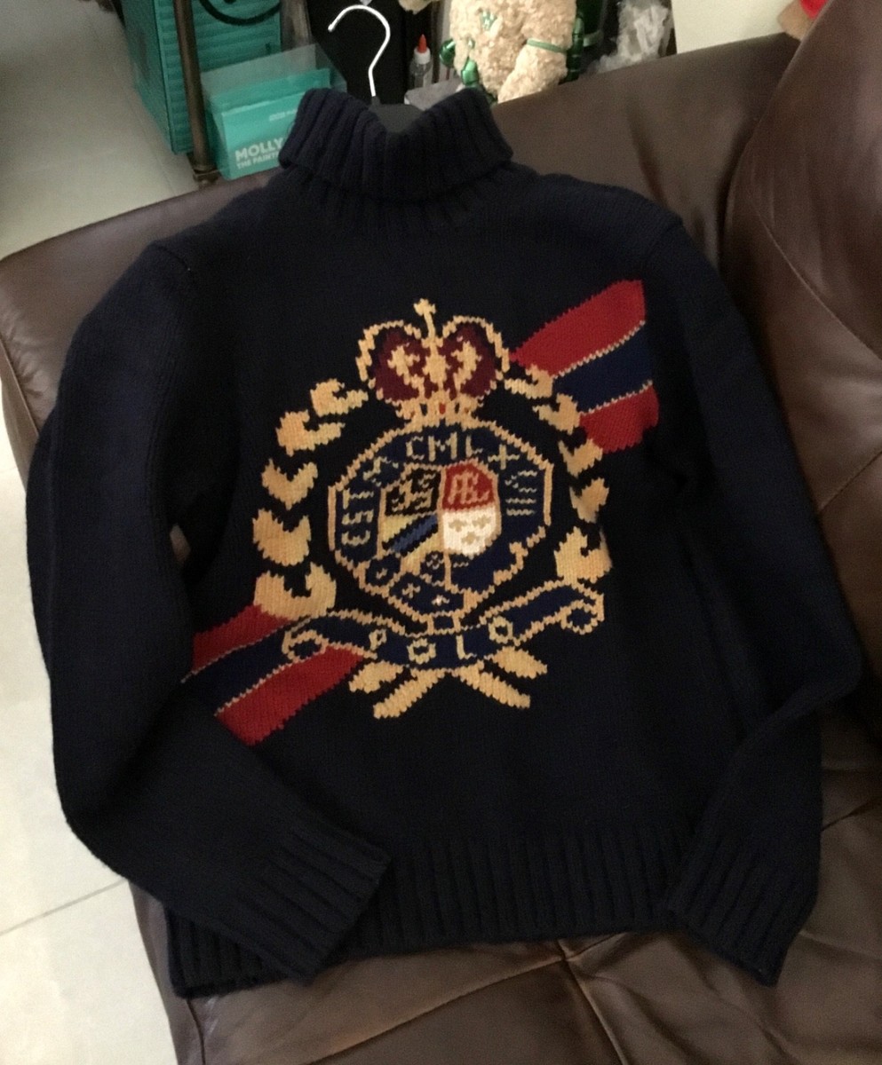 Polo Ralph Lauren Crest Crown Turtleneck Sweater 1992 Stadium P