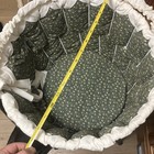 Green/White Floral Fabric-Lined Wire Basket w/ Handles, Round 15 in Indoor — photo 2