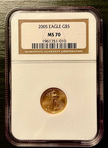 2005 $5 AMERICAN GOLD EAGLE NGC MS70 “TOP POP”