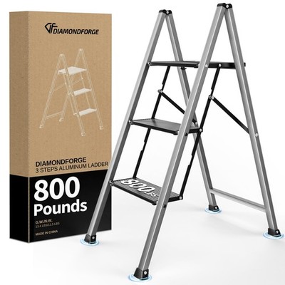 DIAMONDFORGE 3 Step Ladder Gray