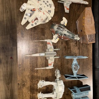 Star wars action fleet lot AT AT Millennium Falcon Slave I Vader Ship