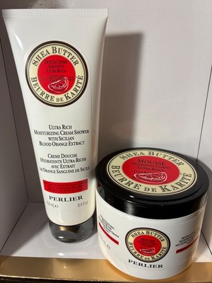 Perlier 2- piece Shea Blood Orange Shower Cream & Body Mousse NEW and SEALED!