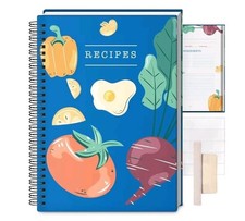 8.5" x 11" Sturdy 3 Ring Recipe Book with Spill-Proof Clear Binder Sleeves ...