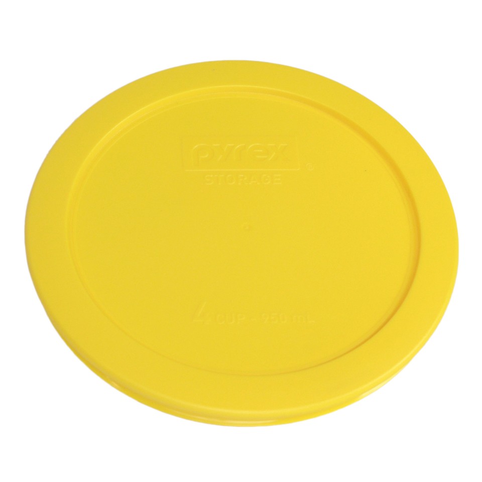 Pyrex 7201-PC Meyer Lemon Yellow Plastic Lid - Fits 4-Cup Glass Bowl, Dishwasher Safe