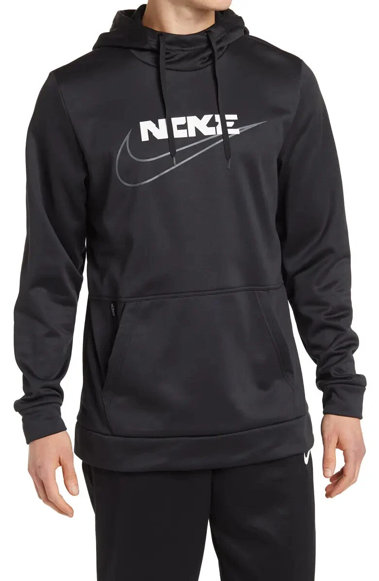 NEW MEN’S NIKE THERMA-FIT PULLOVER HOODIE SWEATSHIRT! IN BLACK GREY GRAY WHITE!!