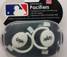 MLB Chicago White Sox 2-Pack Pacifiers, NEW Case of 6 - 2 pks
