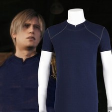 Resident Evil 4 Remake Leon Kennedy T Shirts Cosplay Costume Short Sleeve Tops