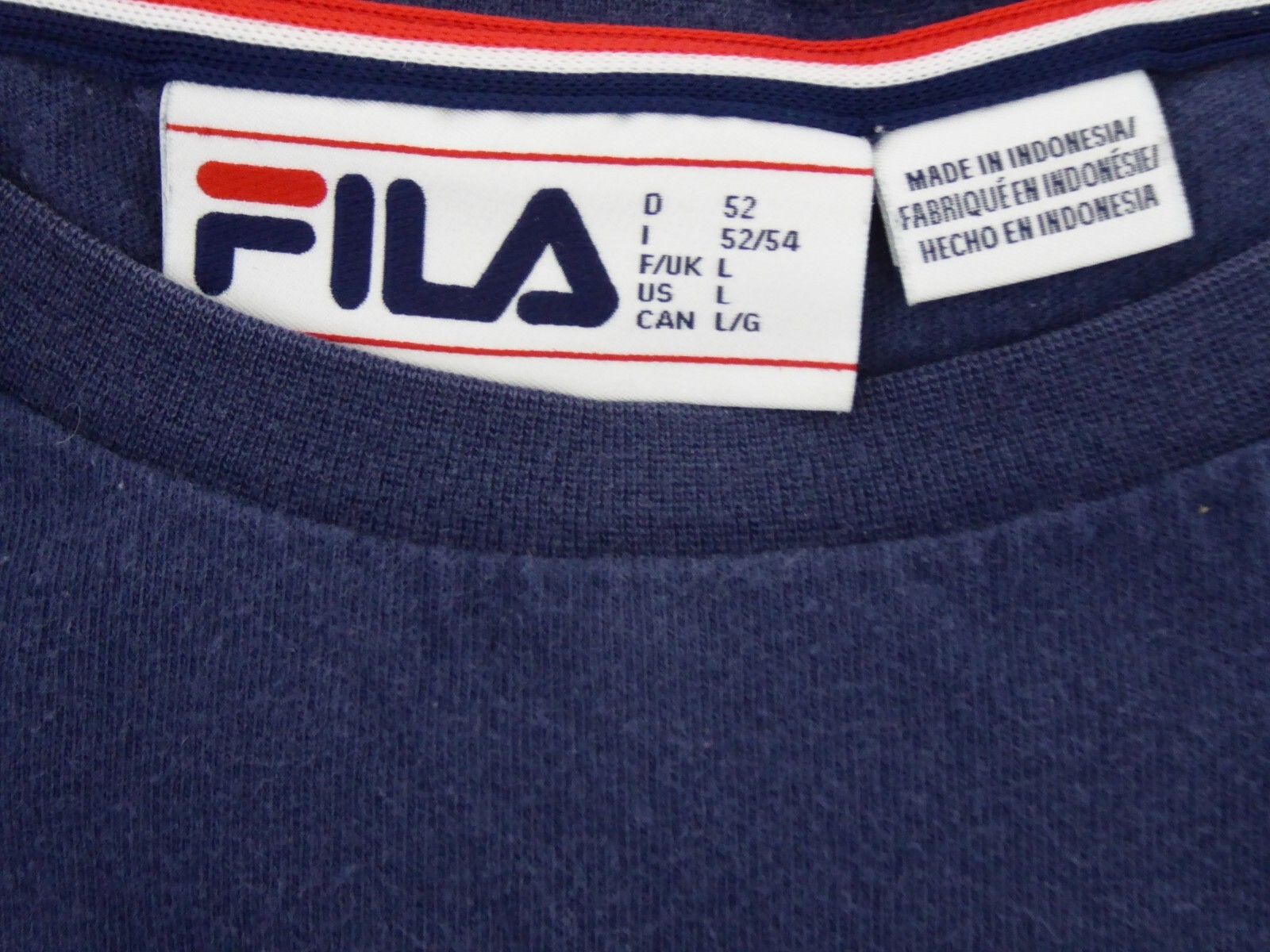 FILA Camicia Adulto Grande Blu Bianco Rosso Spellout Righe Colorblock Biella Italia