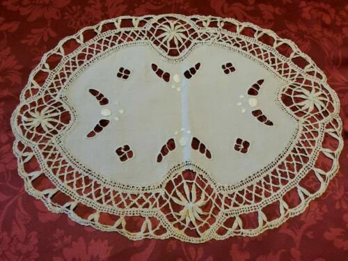 Textiles anciens du XXe siècle napperons beige