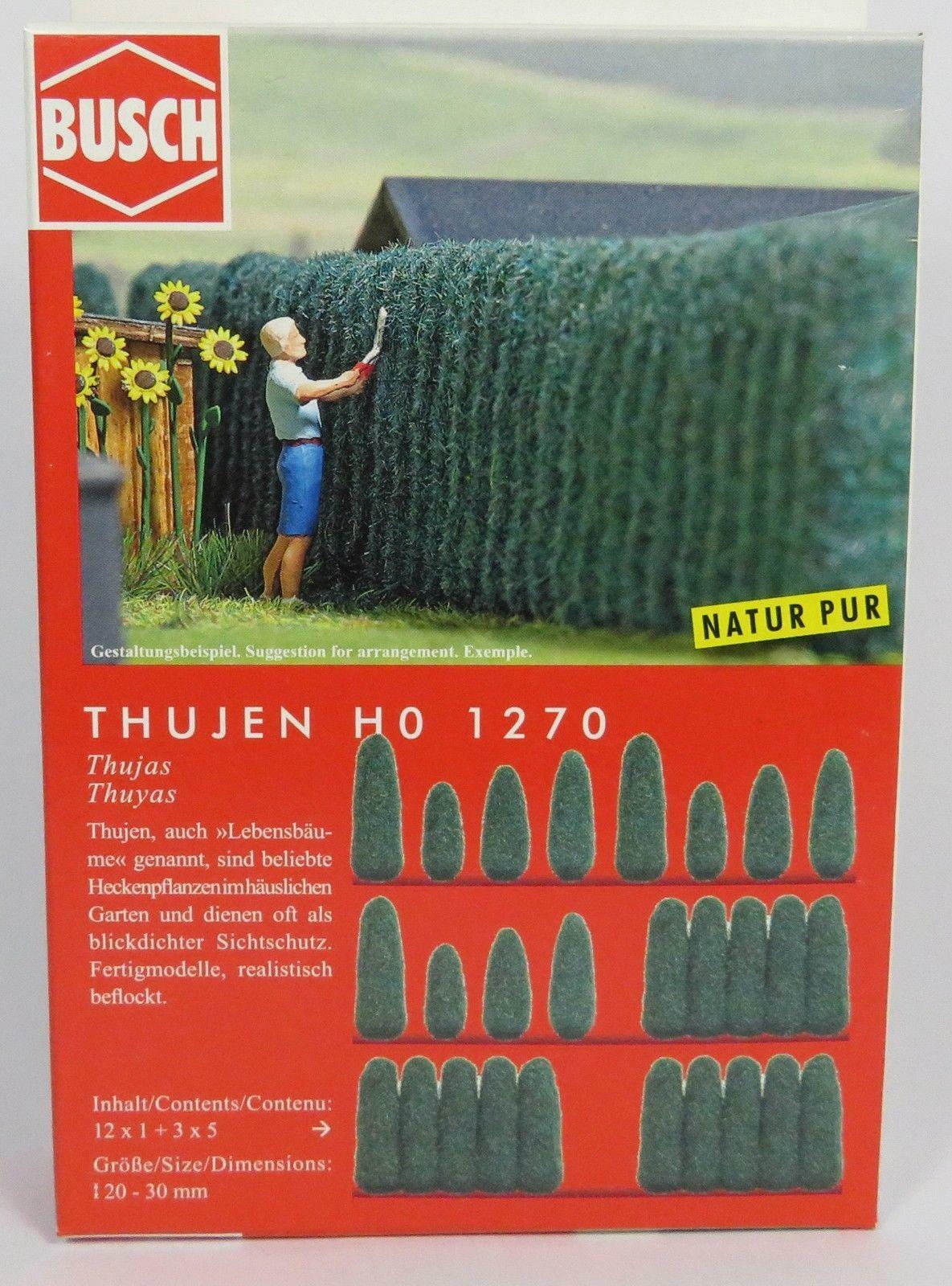 BNIB OO / HO BUSCH 1270 15 LLEYLANDII CONIFER TREES - GARDEN ETC