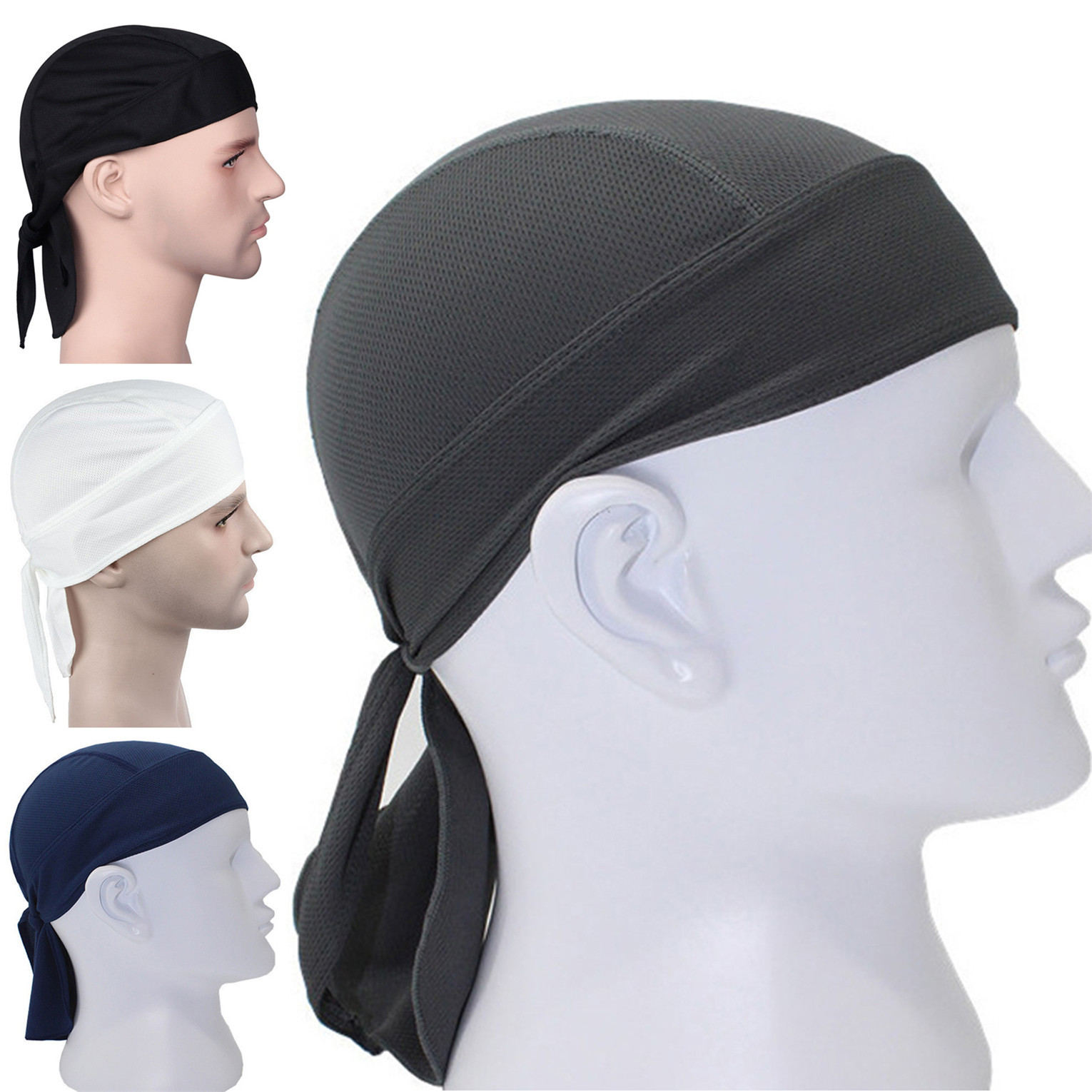 Scarf Head Rap Tie Down Band Biker Cap Men’s Bandanna Sport Hat Cover A+++-image