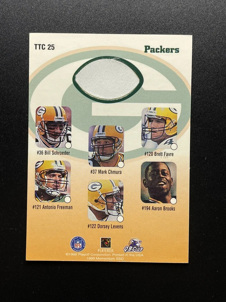1999 Playoff Momentum SSD Team Thread Checklists #TTC25 Brett Favre Packers Rare - Image 2 of 2