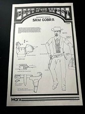 Marx Johnny Best of the West "Sam Cobra" Renegade EQUIPMENT MANUAL Copy 2080