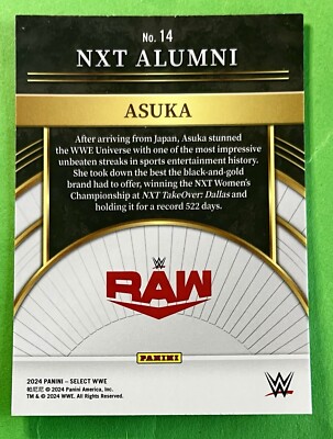 Asuka 2024 Panini Select WWE NXT ALUMNI INSERT Card #14 | eBay