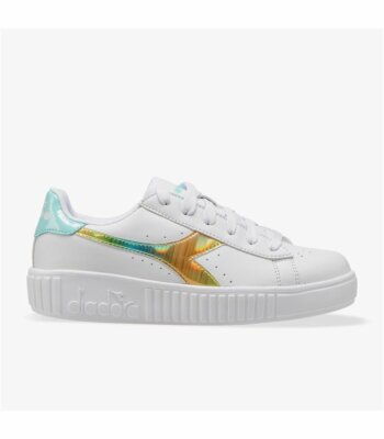Scarpe bambina Diadora Game Step Rainbow C9044 bianco sneakers