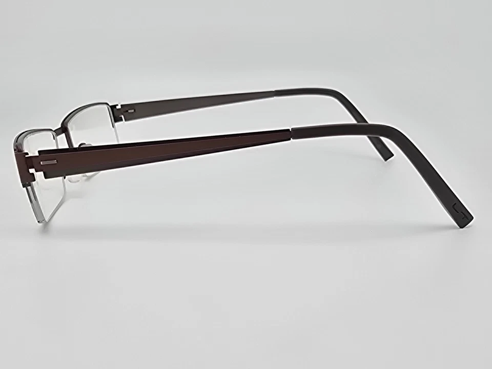 Marco de gafas semi-sin montura marrón Lightec by Morel 7131L MG021 con estuche Francia Foto 4 de 4