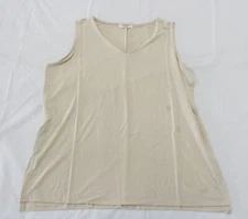 Zenana Women's Plus Go With The Flow Side Slit Tank Top JL3 Taupe Size 2X