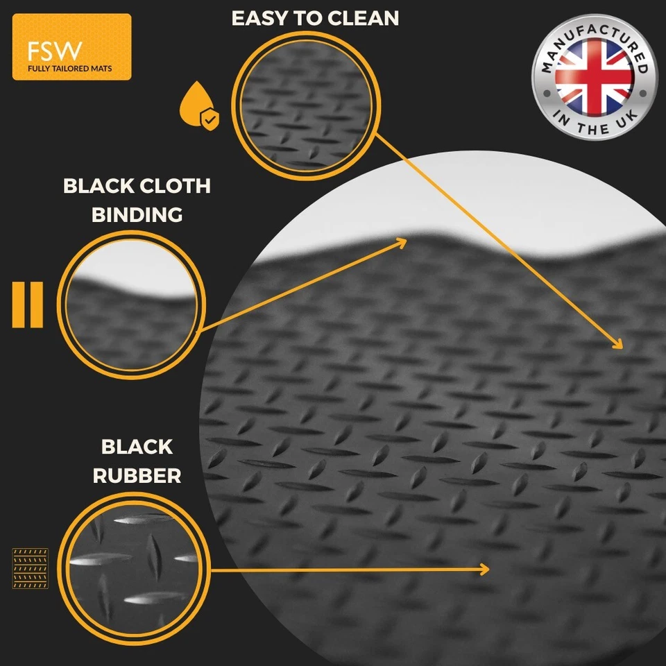 Van Floor Mats For Peugeot Partner 1996-2008 Tailored Heavy Duty 3mm Rubber - Image 3 of 4