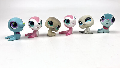 Littlest Pet Shop Lot of Seals Seal Ocean Animals Rare Blue Sea Lion Pink 