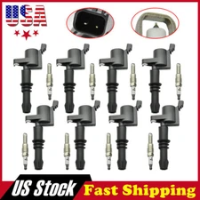 8 Pack Ignition Coils and Spark Plugs For Ford F-150 5.4L Mustang 4.6L V8 DG511
