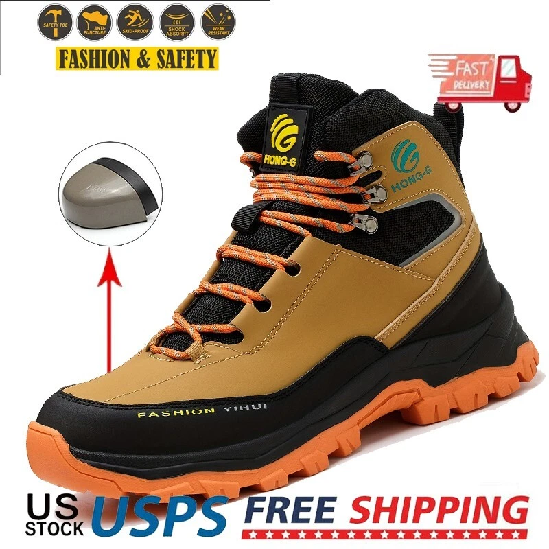 Mens Steel Toe Work Boots Work Shoes Indestructible Shoes Comfortable Anti Shock