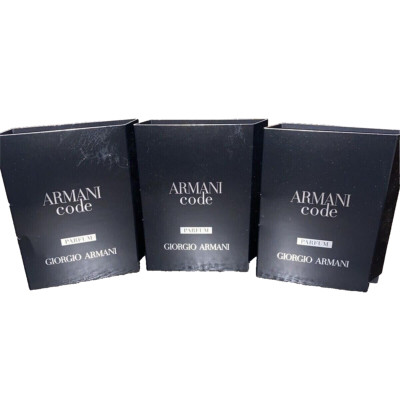 3x Armani Code Parfum by Giorgio Armani Carded Sample Spray Vial 0.04 oz/1.2 ml